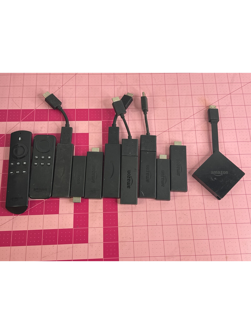 Lot of 9 Amazon Fire TV Stick Mixed models 2 Remotes Untested